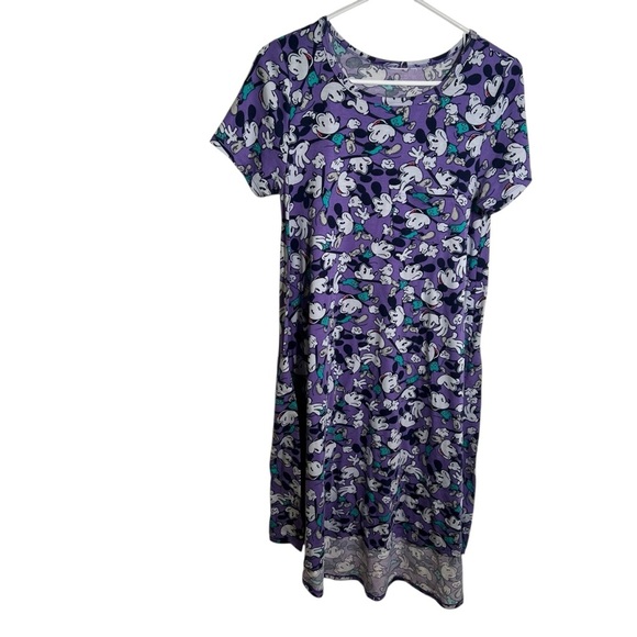 Lularoe Carly T-Shirt Dress Purple Mickey Mouse XS - Picture 1 of 9